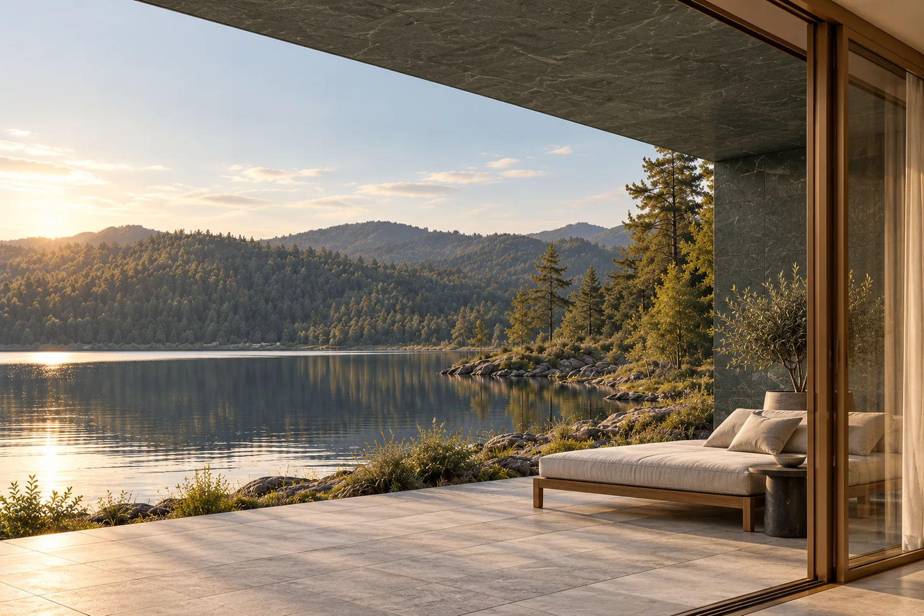 Architektur, Licht und Landschaft. Eine digitale Studie für einen bewusst gestalteten Rückzugsort.