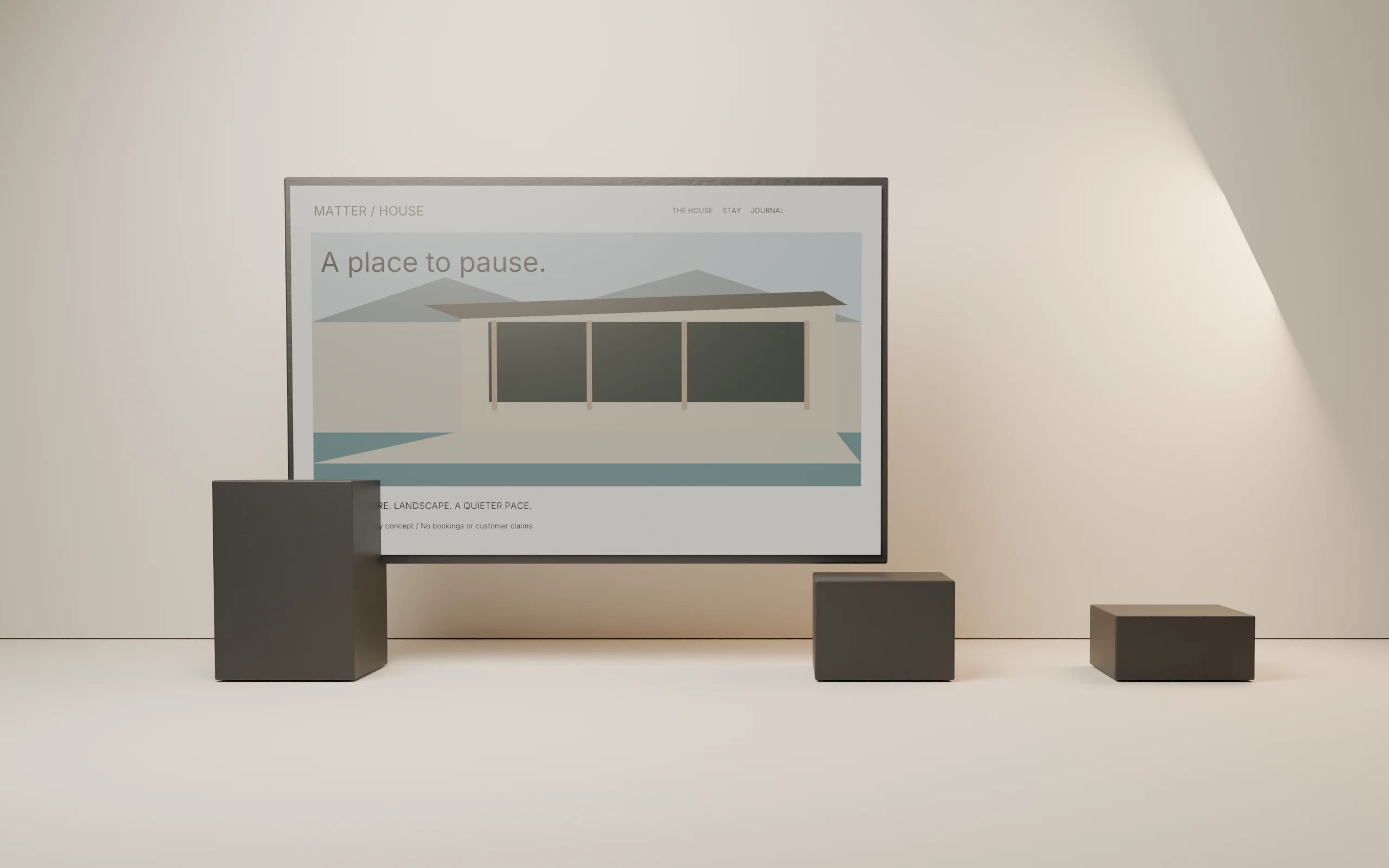 Original 3D gallery staging of the MATTER concept study