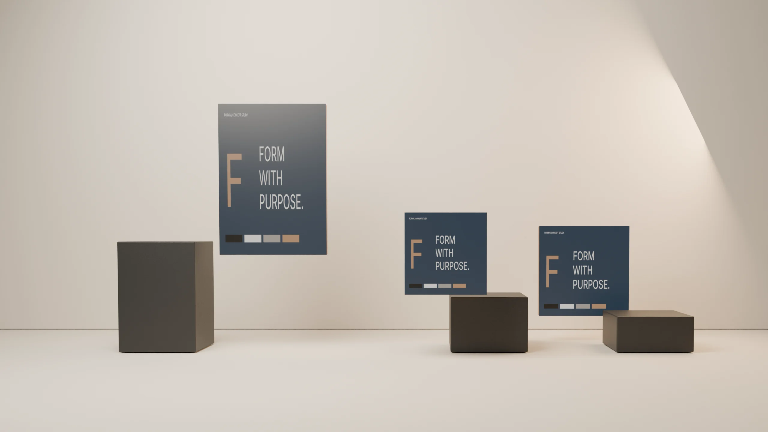 Original 3D gallery staging of the FORMA concept study